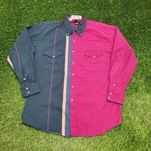 Vintage Roper Two-Toned Western Button Shirt Large 23x32 Baggy